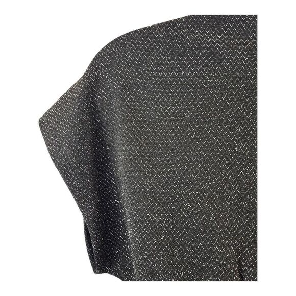 One Clothing Large Jumpsuit Black Silver V-Neck Silver Chevron Pattern Sparkle - Picture 7 of 11